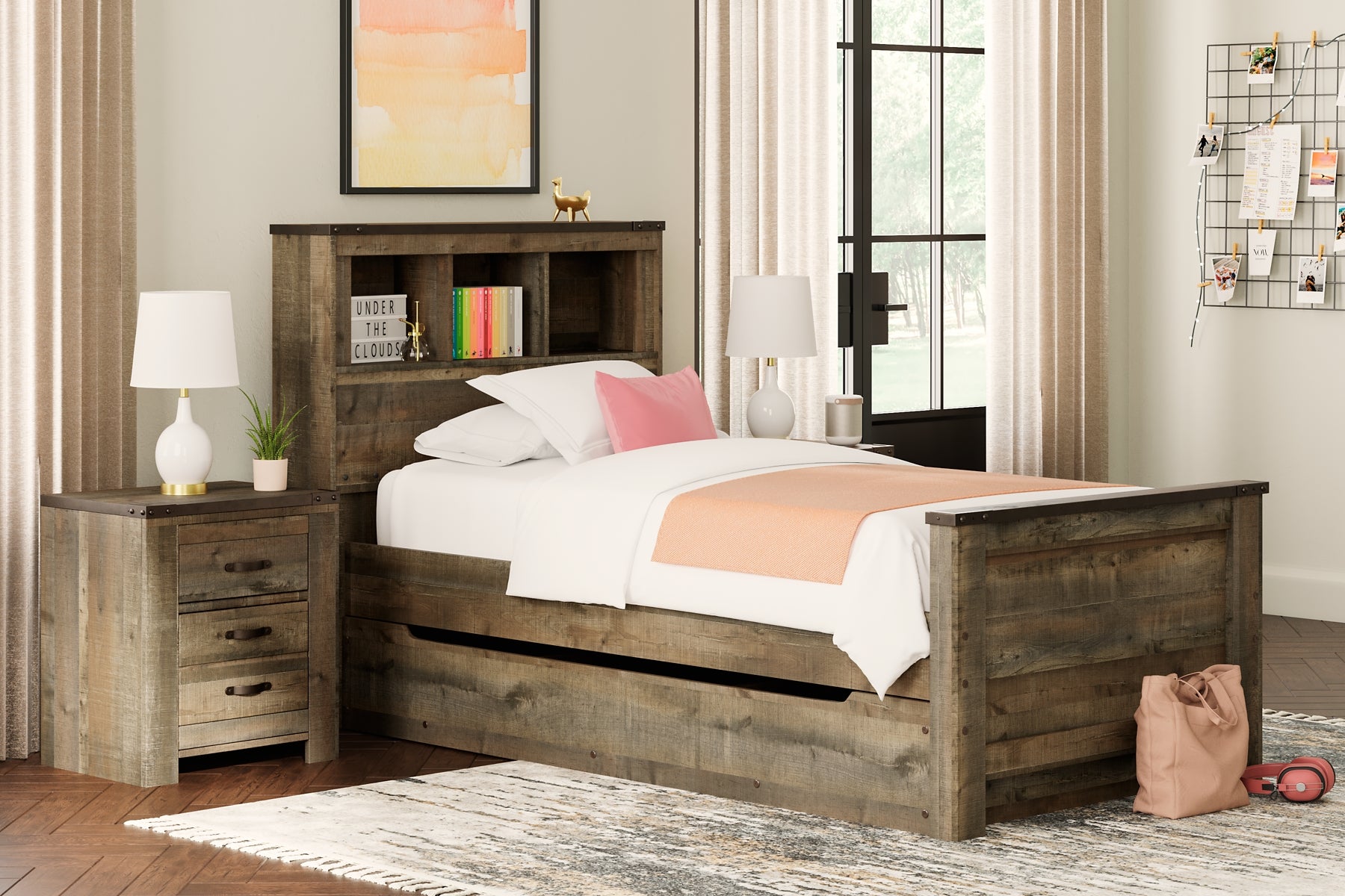 Ashley furniture bookcase clearance bed