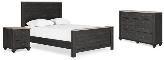 Nanforth Queen Panel Bed with Dresser and Nightstand