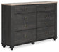 Nanforth King Panel Bed with Dresser and Nightstand