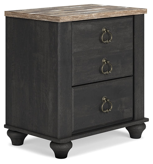 Nanforth King Panel Bed with Dresser and Nightstand