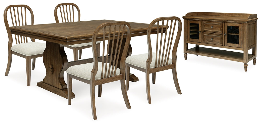 Sturlayne Dining Table and 4 Chairs with Storage