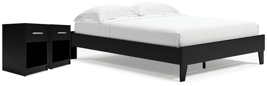 Ashley Express - Finch Queen Platform Bed with 2 Nightstands