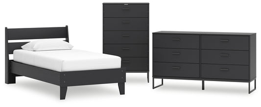 Ashley Express - Socalle Twin Panel Platform Bed with Dresser and Chest