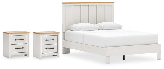 Ashley Express - Linnocreek Queen Panel Bed with 2 Nightstands