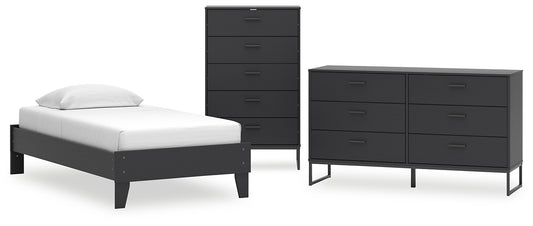 Ashley Express - Socalle Twin Platform Bed with Dresser and Chest