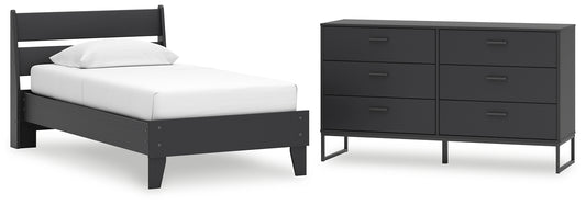 Ashley Express - Socalle Twin Panel Platform Bed with Dresser