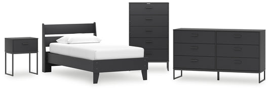 Ashley Express - Socalle Twin Panel Platform Bed with Dresser, Chest and Nightstand