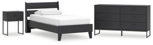 Ashley Express - Socalle Twin Panel Platform Bed with Dresser and Nightstand