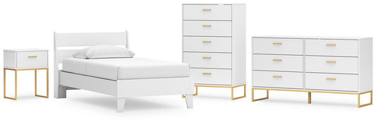 Ashley Express - Socalle Twin Panel Platform Bed with Dresser, Chest and Nightstand