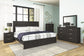 Belachime King Panel Bed with Mirrored Dresser, Chest and Nightstand