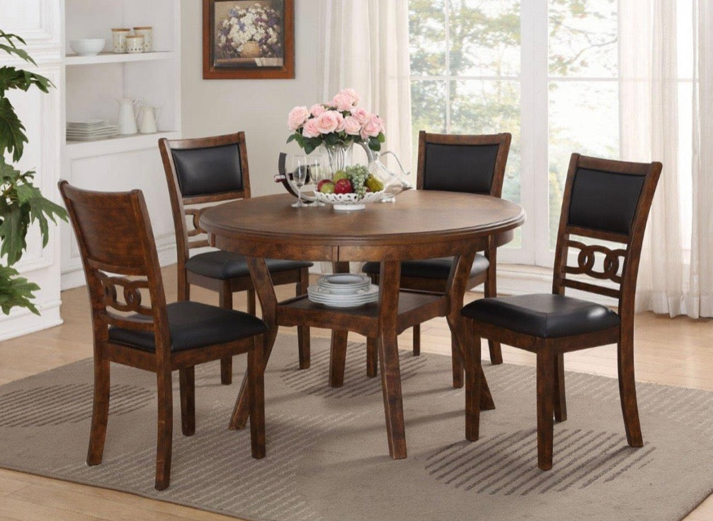 Gia 5-Piece Round Set with 1 Dining Table and 4 Chairs