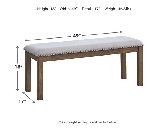 Moriville Dining Table and 4 Chairs and Bench