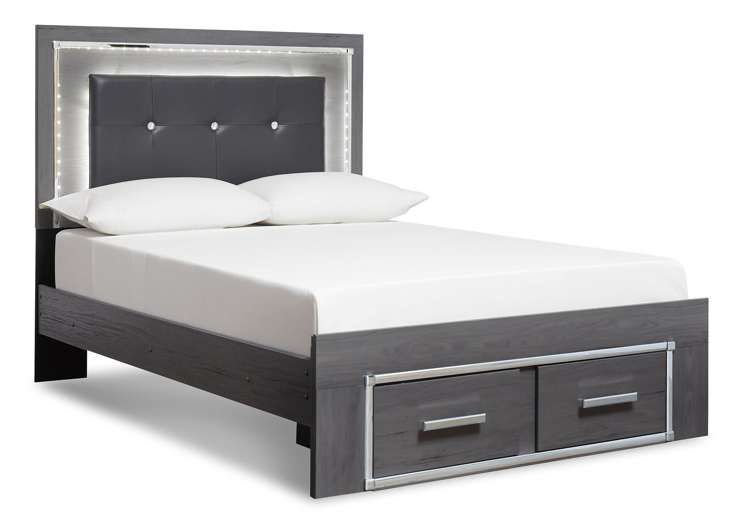 Lodanna Queen Panel Bed with 2 Storage Drawers with Dresser