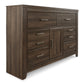 Juararo California King Panel Bed with Mirrored Dresser