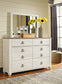 Willowton / Panel Headboard With Mirrored Dresser, Chest And 2 Nightstands