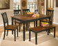 Ashley Express - Owingsville Dining Table and 4 Chairs and Bench