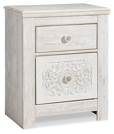 Paxberry Twin Panel Bed with Nightstand