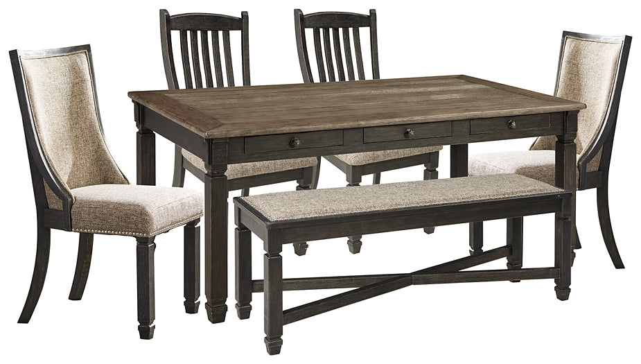 Tyler Creek Dining Table and 4 Chairs and Bench