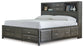 Caitbrook  Storage Bed With 8 Storage Drawers With Mirrored Dresser, Chest And 2 Nightstands