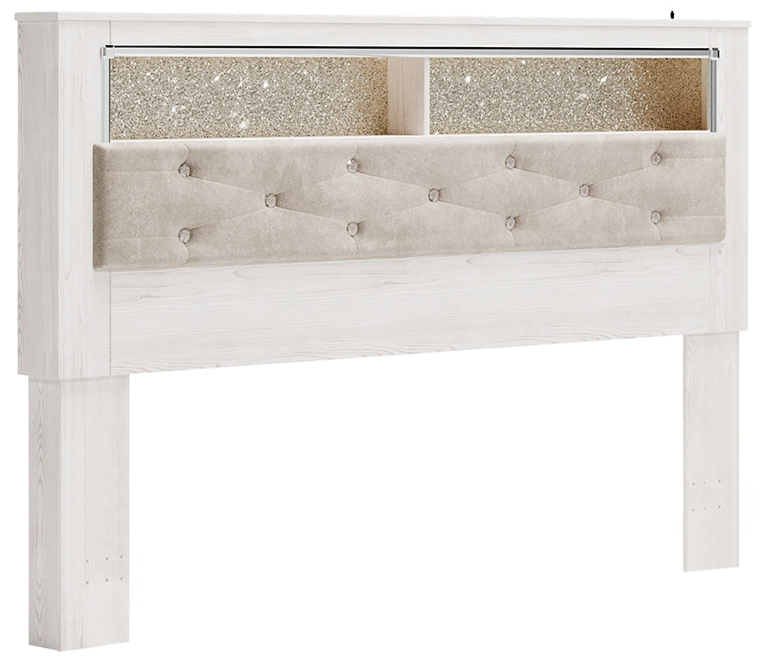 Altyra King Bookcase Headboard with Mirrored Dresser, Chest and Nightstand