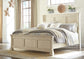 Bolanburg King Panel Bed with Mirrored Dresser