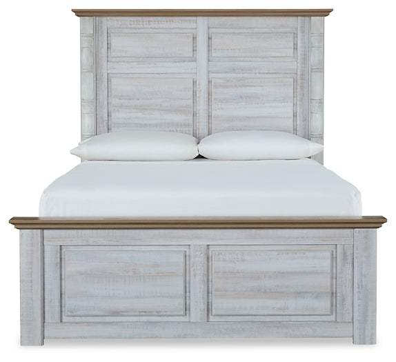 Haven Bay Queen Panel Bed with Mirrored Dresser and Chest