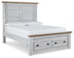 Haven Bay Queen Panel Storage Bed with Mirrored Dresser and Chest