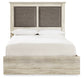 Cambeck King Upholstered Panel Bed with Mirrored Dresser and 2 Nightstands