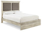 Cambeck King Upholstered Panel Bed with Mirrored Dresser