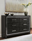 Kaydell Queen Upholstered Panel Headboard with Dresser