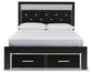 Kaydell Queen Upholstered Panel Storage Platform Bed with Dresser