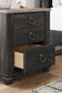 Nanforth King/California King Panel Headboard with Mirrored Dresser and Nightstand