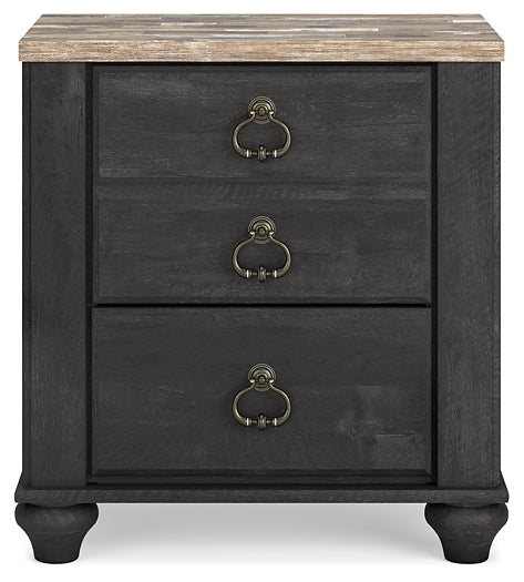 Nanforth King/California King Panel Headboard with Mirrored Dresser, Chest and Nightstand