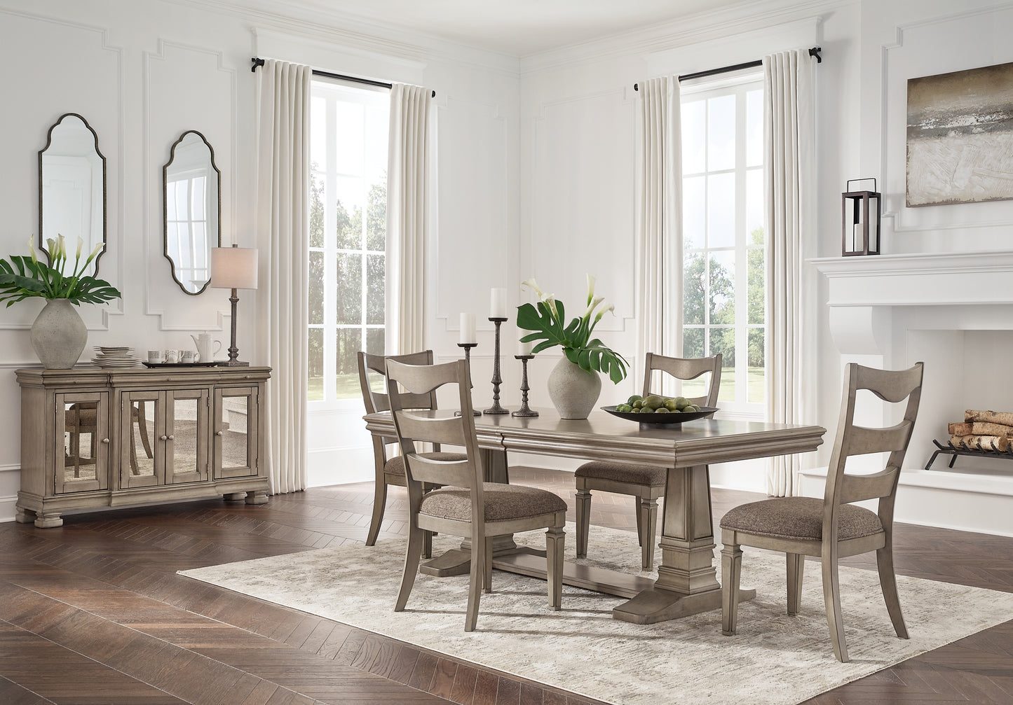 Lexorne Dining Table and 4 Chairs with Storage