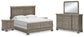 Lexorne California King Sleigh Bed with Mirrored Dresser and 2 Nightstands