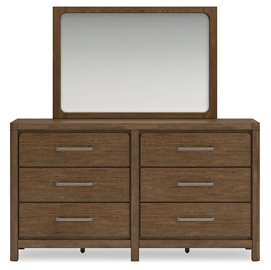 Cabalynn California King Panel Bed with Storage with Mirrored Dresser, Chest and 2 Nightstands