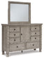 Harrastone King Panel Bed with Mirrored Dresser, Chest and 2 Nightstands