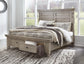 Harrastone King Panel Bed with Mirrored Dresser, Chest and 2 Nightstands