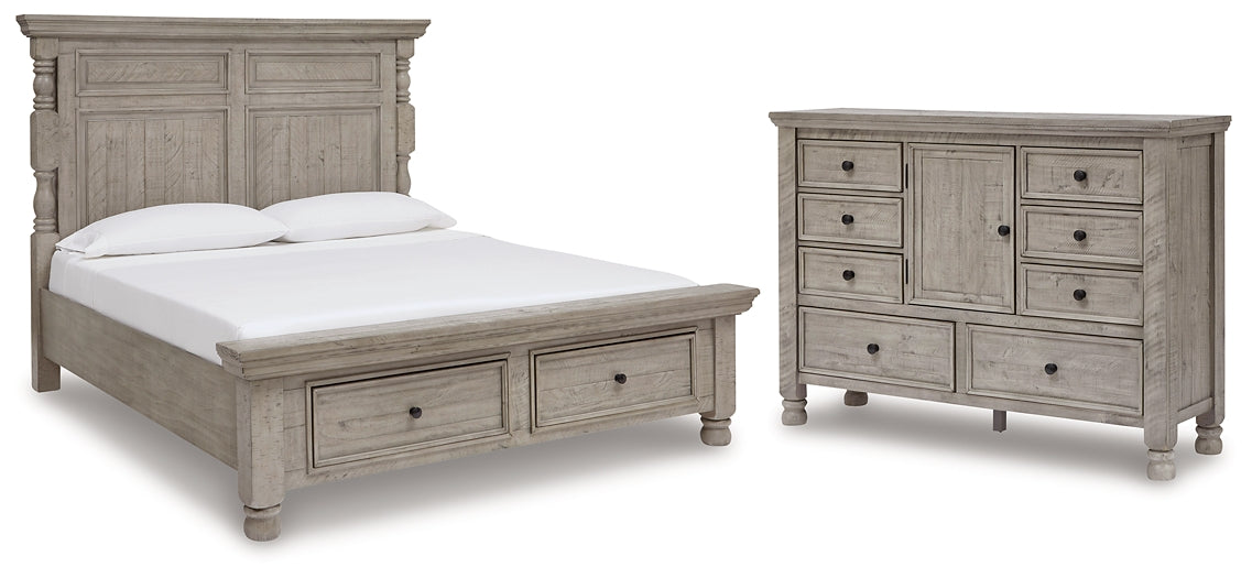 Harrastone King Panel Bed with Dresser