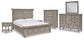 Harrastone California King Panel Bed with Mirrored Dresser, Chest and 2 Nightstands